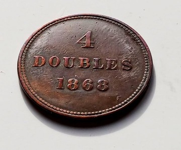 4 doubles 1868r. Guernesey