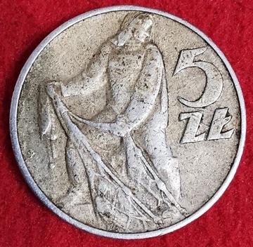 Moneta PRL 5 złotych Rybak 1974 rok