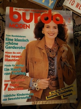 Zestaw Burda z 1990 roku - 4 gazety z wykrojami w języku niemieckim
