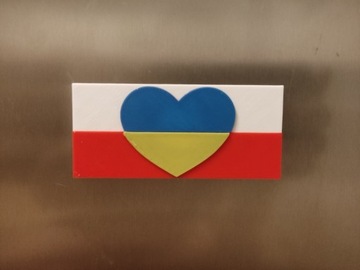 Przyjaźń Polsko Ukraińska magnes na lodówkę DRUK3D