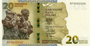 Banknot 20 zł Ochrona polskiej granicy wschodniej