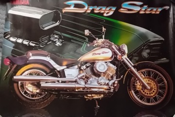 Plakat reklamowy motocykla Yamaha Drag Star.