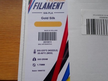 Fiament PLA 1,75mm Gold Silk  500g