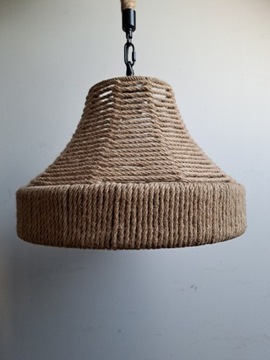 Lampa wisząca boho w oplocie jutowym basket j.nowa