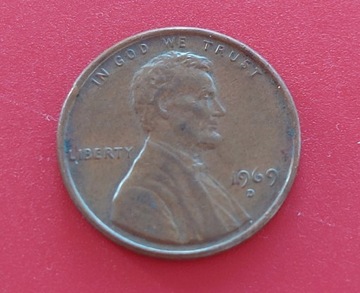 Moneta USA 1 cent 1969D