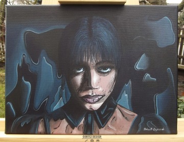 Obraz Wednesday Addams Jenna Ortega  30x40cm akryl