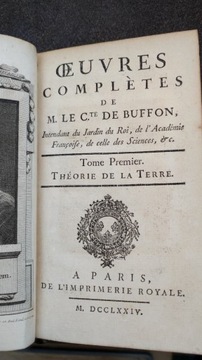 M. Lec. De Buffon - Historie Naturelle 1774 t 1