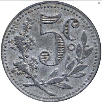 Żeton Algeria 5 Centimes 1916