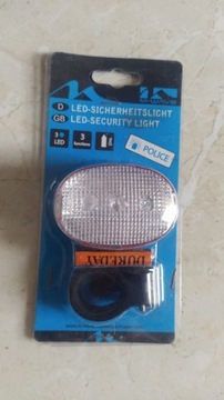 Lampa rowerowa 3x LED szybki montaż. 