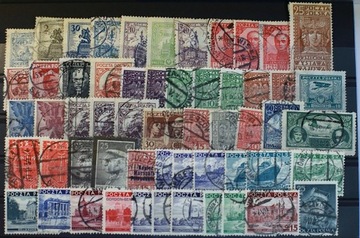 Zestaw 58 znaczków kasowanych - II RP