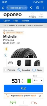  Super stan Michelin Primancy 4  205/55R16 