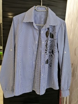 Koszula biało - niebieska M/L