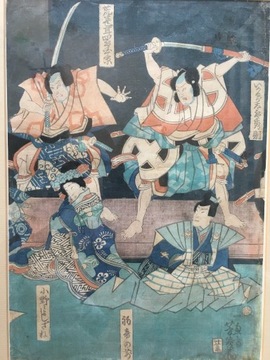 Drzeworyt japoński, XVIII-XIX w., 34x24 cm