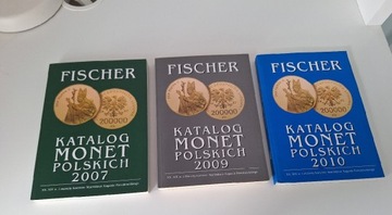 Katalog Monet Polskich Fischer 3szt 2007 ,09, 10r