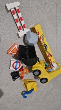 Lego duplo buldożer budowa hak barierka budowlańcy znaki zestaw klocek 2x10
