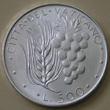 Watykan 500 lirów 1976 - srebro - stan menniczy -