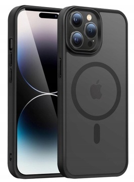 Etui do Apple iPhone 14 Pro Max, MagSafe, czarne, półprzezroczyste
