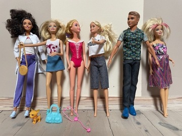 Zestaw 6 lalek: Barbie, Ken i inne