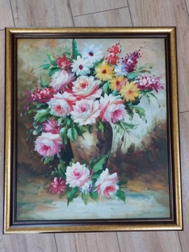 Obraz z kwiatami w wazonie