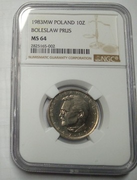 10 złotych 1983 Prus NGC MS64