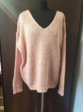 Sweter oversize Pudrowy róż 