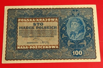 100 Marek Polskich 1919r. - IJ Seria I - St. 1-/2+