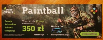 Voucher na paintball dla 10 osób o wartości 350zł 