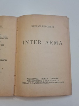 Stefan Żeromski Inter Arma I wydanie z 1920