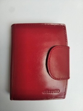 Bellugio czerwony portfel skórzany idealny prezent