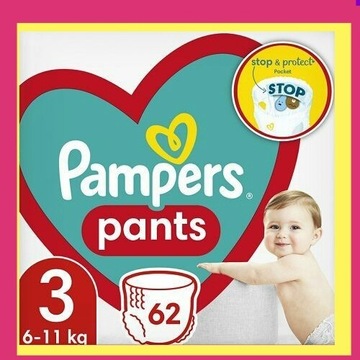 Pampers Pieluchomajtki Pants 3 (6-11kg) 62 szt.