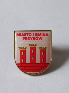 Herb miasta i gmina Przyrów przypinka pin odznaka