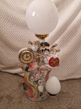 Lampa gejsza z porcelany na pilota z zegarem
