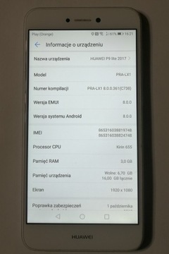 Huawei P9 Lite 2017 PRA-LX1 3GB/16GB + karta 16GB