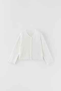 Biały sweterek Zara chrzest r. 80