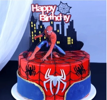 Topper SPIDERMAN 4szt na tort Urodzinowy 