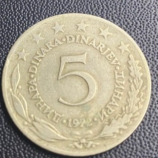 Jugosławia 5 dinarów 1972
