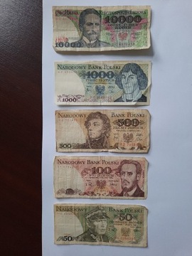 Sprzedam banknoty  o różnych nominałach - 15 szt.