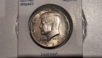 USA, Kennedy, Half Dollar Srebro* 1968,Denver