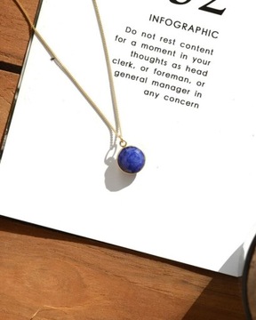 naszyjnik z lapis lazuli naturalnym kamieniem