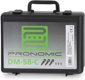 Pronomic DM-58-C mikrofon wokalny zestaw 3 szt. w walizce