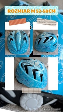 Kask rowerowy M 52-58cm IDEALNY błękit regulowany