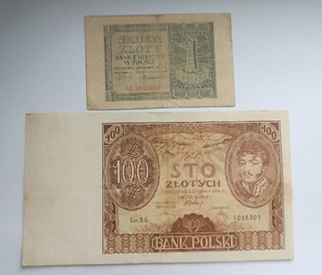 Dwa stare banknoty 