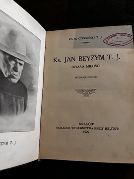 Ks. Jan Benzym Ofiara milosci 1922 rok