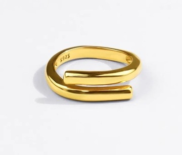 pierścionek srebrny próba 925 pokryty złoto