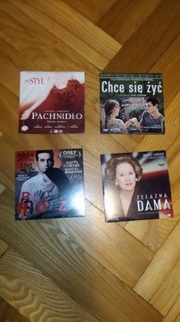 Zestaw filmów dvd: Róża, Pachnidło, Żelazna dama, 