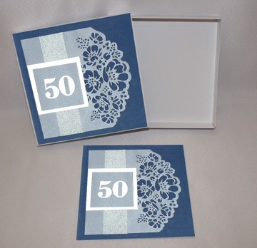 Kartka 50 urodziny rocznicę ślubu jubileusz granat