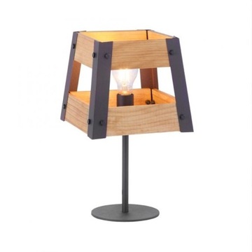 Lampa stołowa, drewno, żelazo, E27