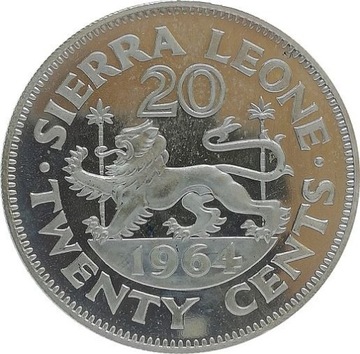Sierra Leone 20 cents 1964, proof KM#20