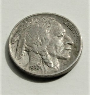 5 cent 1937  five cents Indianin Bizon 