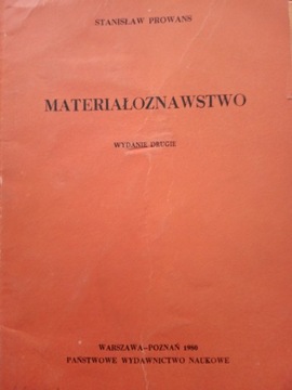 MATERIAŁOZNAWSTWO dla kierunku MECHANIKA 1980